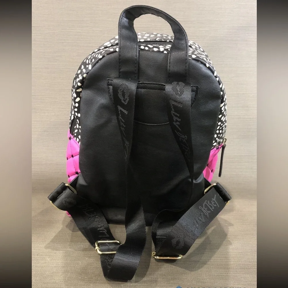 NWOT Betsey Johnson Fuchsia Quilted Backpack w/Heart Charm and Panda